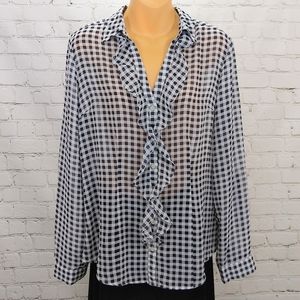 3/$15 New York & Co gingham check top
